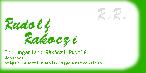 rudolf rakoczi business card