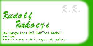 rudolf rakoczi business card